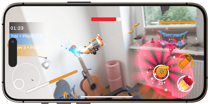 Avy Ace multiplayer augmented reality air combat gameplay