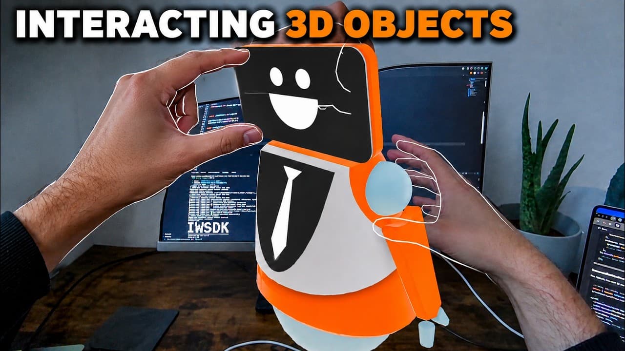 Hand interaction with a 3D object in WebXR