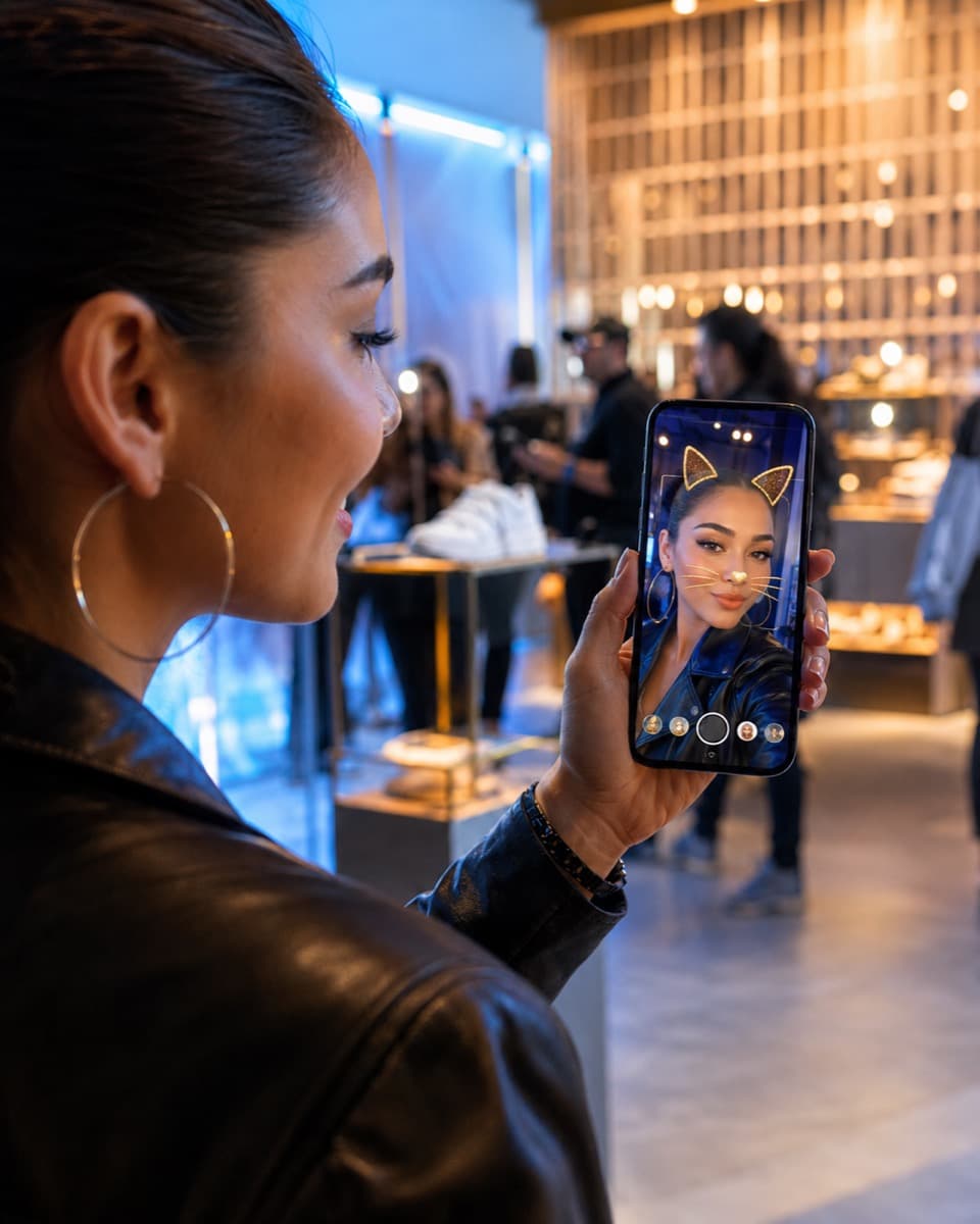 Social augmented reality marketing campaign concept
